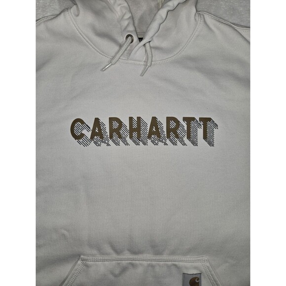 Carhartt Rain Defender Midweight White Hoodie Mens Large Sweatshirt - Picture 4 of 11